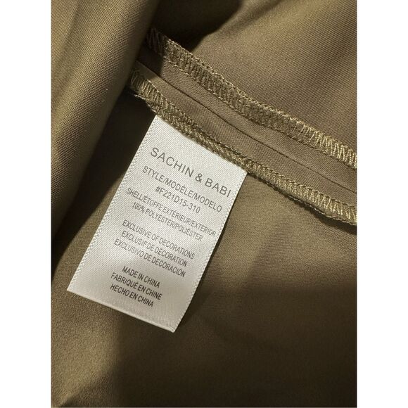 Sachin + Babi Evangeline Draped One-shoulder Midi Dress Olive Size 4 $495 - Picture 11 of 11